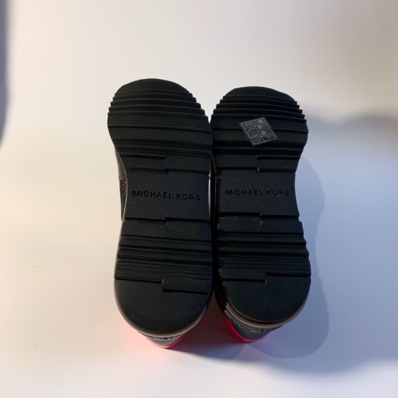 MICHAEL KORS Allie Trainer Extreme Fuchsia Pink Black Leather Fashion Sneaker - Picture 11 of 11